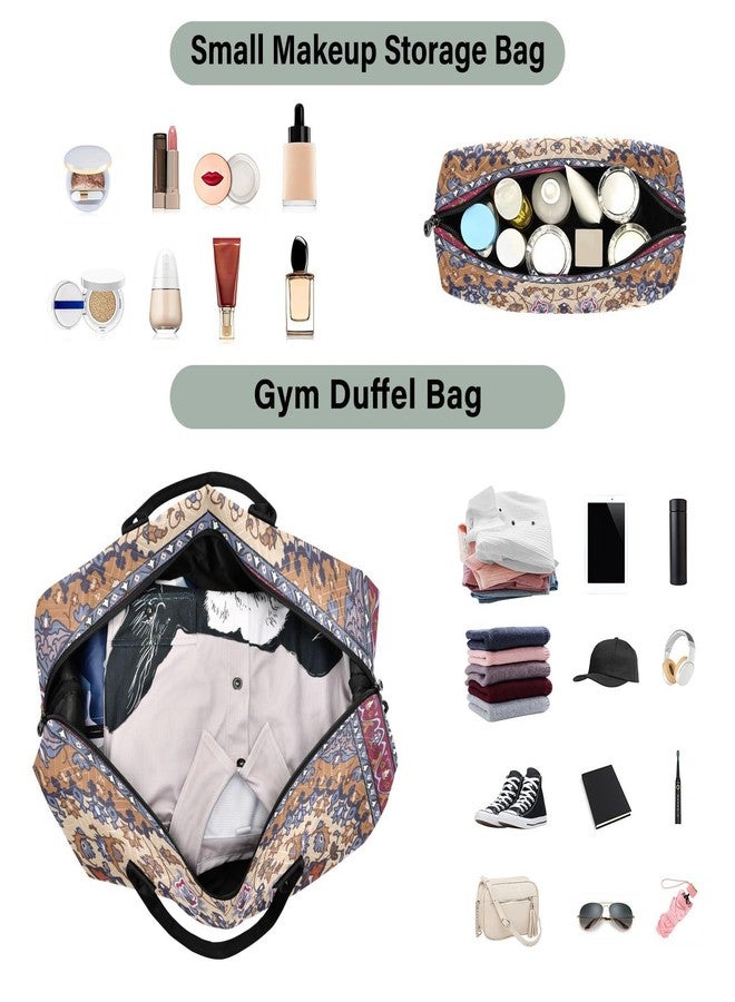 Aflyko Travel Duffel Persian Carpet Tribal Mandala Sport Tote Gym Weekender Overnight for Men Women Flight Approved Carry On Fitness Dance Go-To Daily, Medium - Image 4